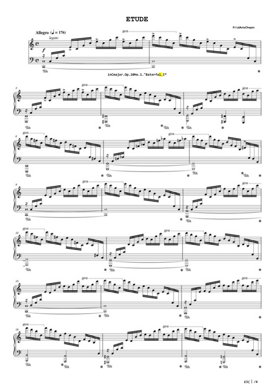 肖邦C大调钢琴练习曲《逃亡圣咏》（Op.10 No.1） 高清钢琴谱五线谱.docx_第1页