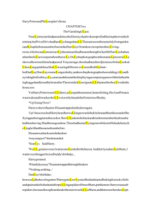 哈利波特与魔法石HarryPotterandthe-Philosopher'sStone第2章英文版.docx