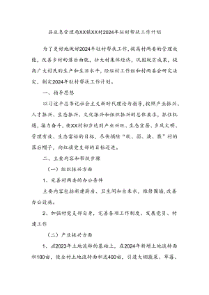 县应急管理局XX镇XX村2024年驻村帮扶工作计划.docx