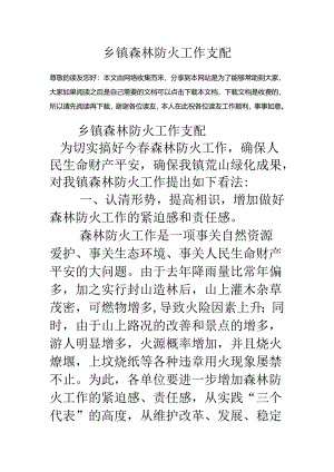 乡镇森林防火工作计划.docx