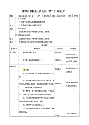 二年级文明礼仪教育第2单元第3课《谦虚礼貌会说“请”》 教案.docx