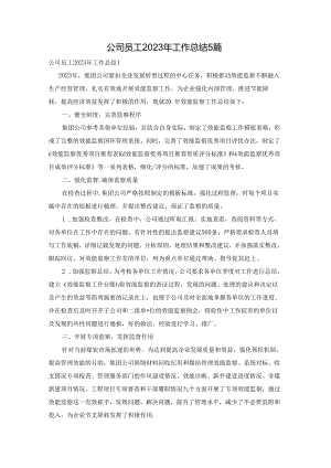 公司员工2023年工作总结5篇.docx