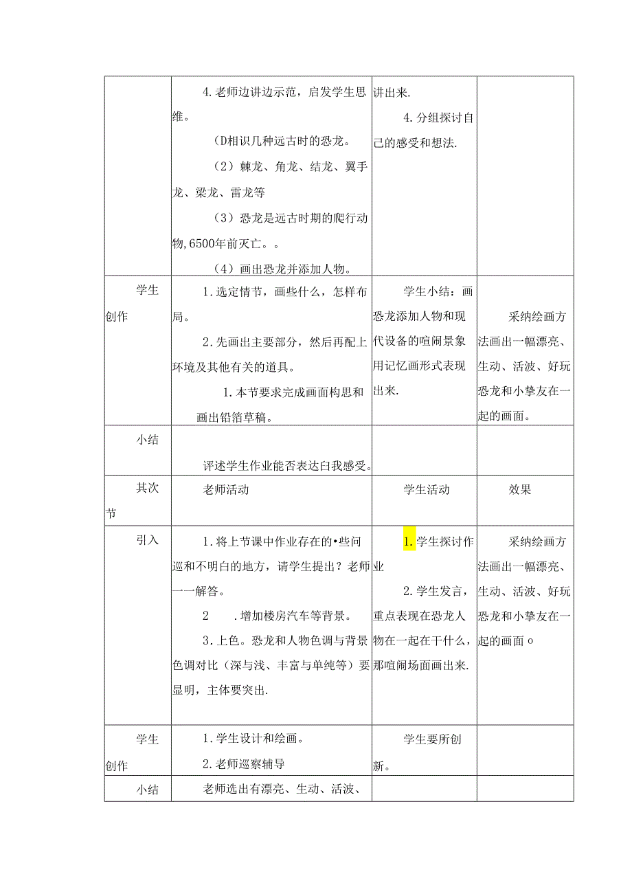二年级上美术教案-恐龙回来了_岭南版.docx_第2页