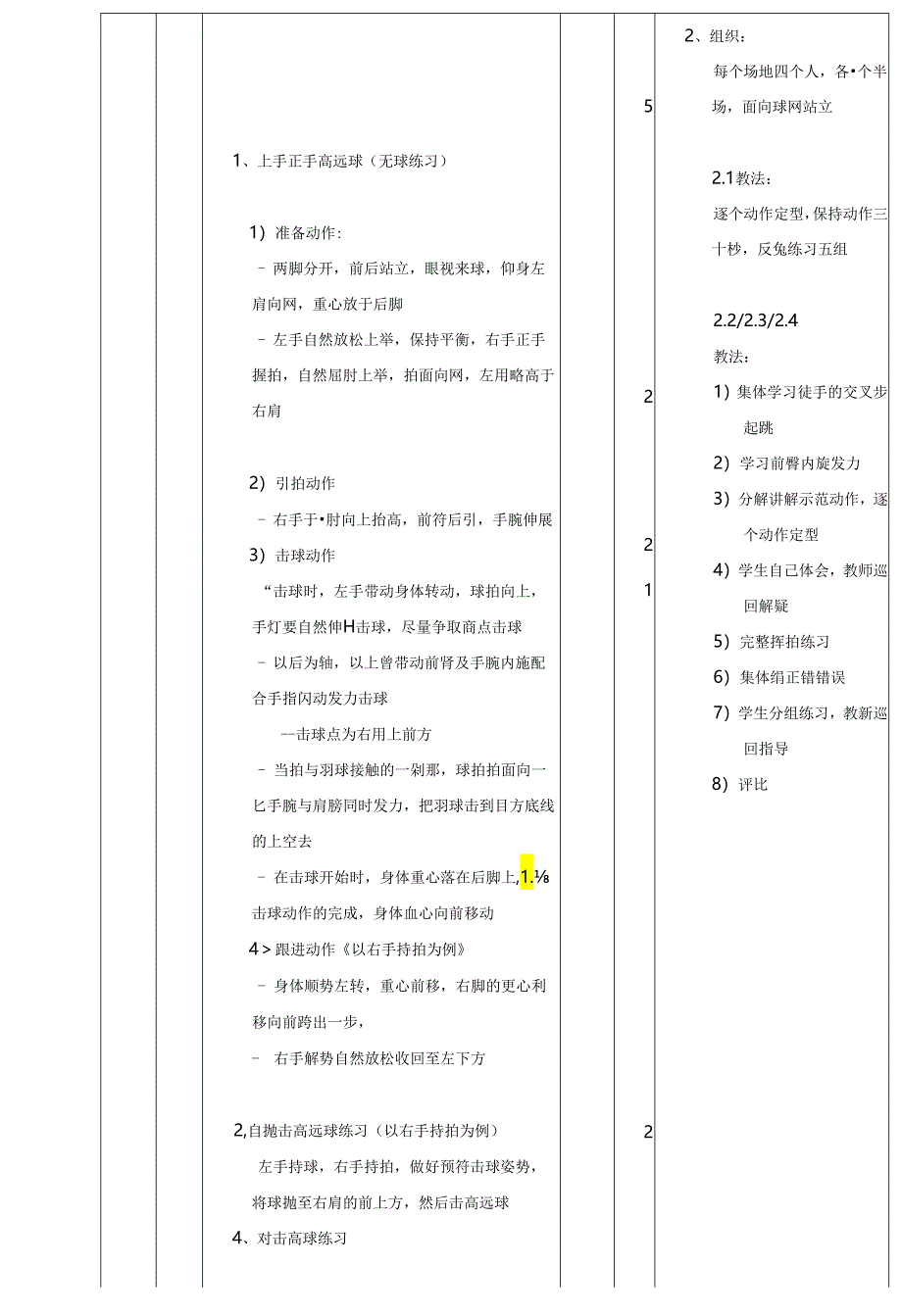 初中体育：小学羽毛球教学课教案.docx_第3页