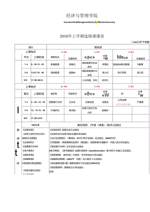 【课程表】XXXX年上学期选修课课表03-01-经济.docx