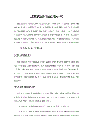 企业资金风险管理研究.docx