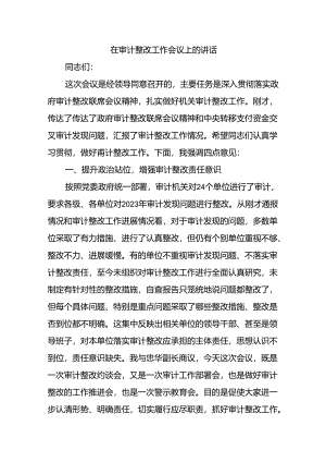 在审计整改工作会议上的讲话.docx