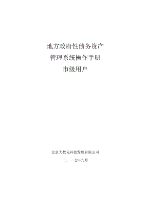 债务资产操作手册--市级用户.docx