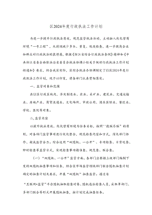 区2024年度行政执法工作计划.docx