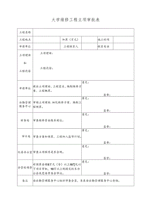 大学维修工程立项审批表.docx