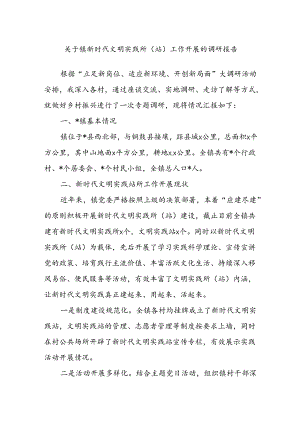 关于镇新时代文明实践所（站）工作开展的调研报告.docx