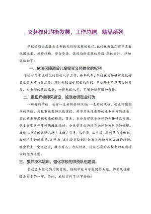 义务教育均衡发展-工作总结-精品系列.docx