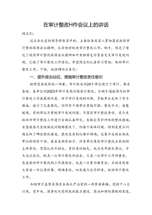 在审计整改工作会议上的讲话.docx