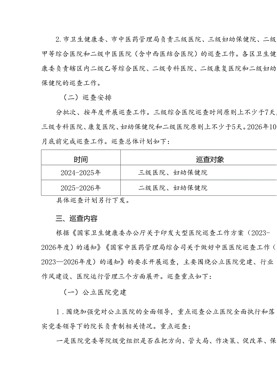 上海市大型医院巡查实施方案(2024-2026年度).docx_第1页