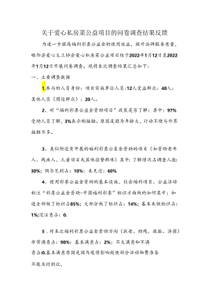 关于爱心私房菜公益项目的问卷调查结果反馈.docx