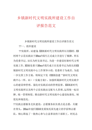 乡镇新时代文明实践所建设工作自评报告范文.docx