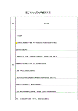 医疗机构地面专项保洁流程.docx