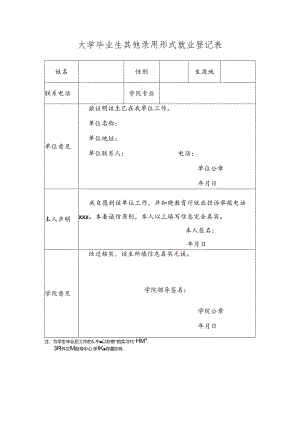 大学毕业生其他录用形式就业登记表.docx