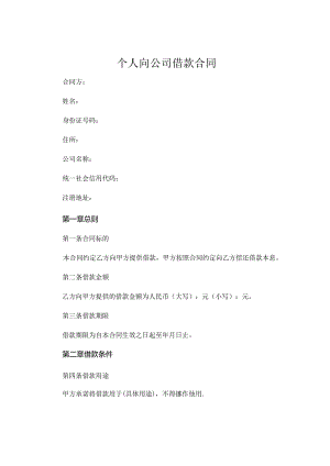 个人向公司借款合同.docx