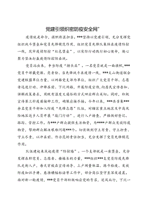 党建引领织密防疫“安全网”.docx