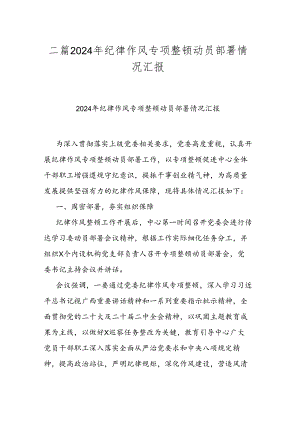 二篇2024年纪律作风专项整顿动员部署情况汇报.docx