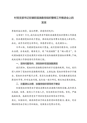 2篇 村党支部书记在镇软弱涣散党组织整顿工作推进会上的发言.docx