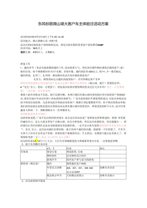 东风标致微山湖大客户车主体验日活动方案.docx