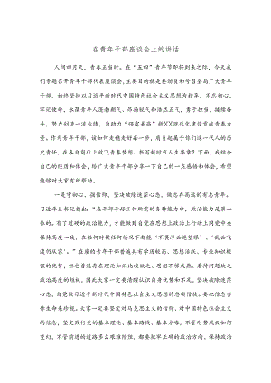 在青年干部座谈会上的讲话.docx