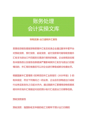 财税实操-出口退税外汇报告.docx
