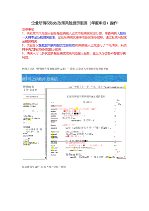 年度申报--企业所得税税收政策风险提示服务操作.docx