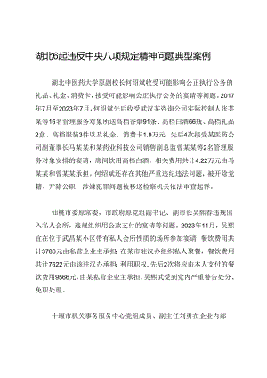 党纪学习教育∣案例剖析：湖北6起违反中央八项规定精神问题典型案例.docx