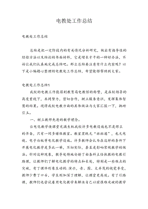 电教处工作总结十三篇.docx