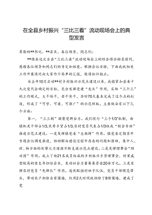 在全县乡村振兴“三比三看”流动现场会上的典型发言.docx