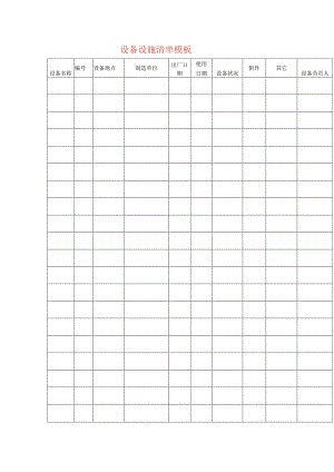 设备设施清单模板.docx