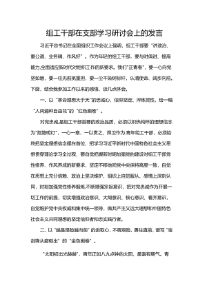 组工干部在支部学习研讨会上的发言.docx