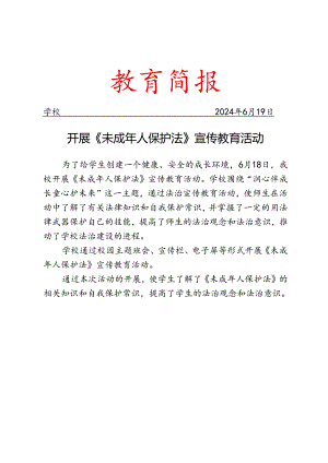 开展《未成年人保护法》宣传教育活动简报.docx