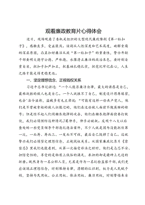 纪检监察干部观看廉政教育片《第一粒扣子》心得体会.docx