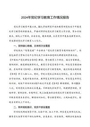 2024关于推动党纪学习教育情况报告(10篇).docx