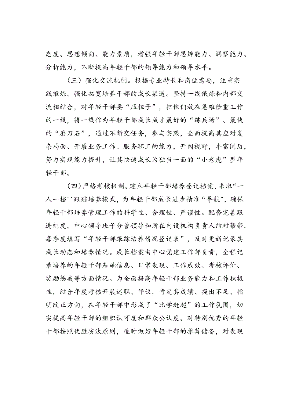 某某中心年轻干部培养计划的实施方案.docx_第3页