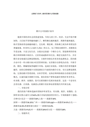 婚介计划书.docx