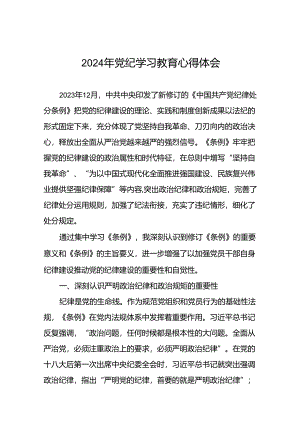 领导干部干部2024年党纪教育活动学习体会交流发材料十篇.docx
