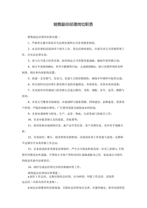销售副总经理岗位职责.docx