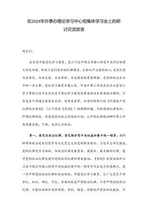 在2024年外事办理论学习中心组集体学习会上的研讨交流发言.docx