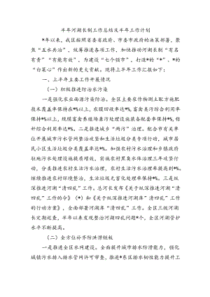 半年河湖长制工作总结及半年工作计划.docx