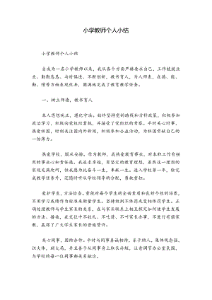 小学教师个人小结.docx