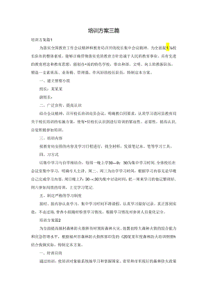培训方案三篇.docx