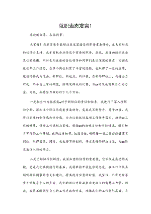 就职表态发言2篇.docx