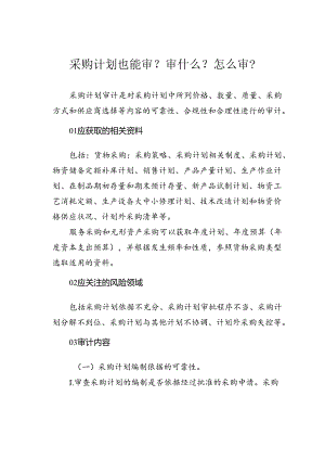 采购计划也能审？审什么？怎么审？.docx