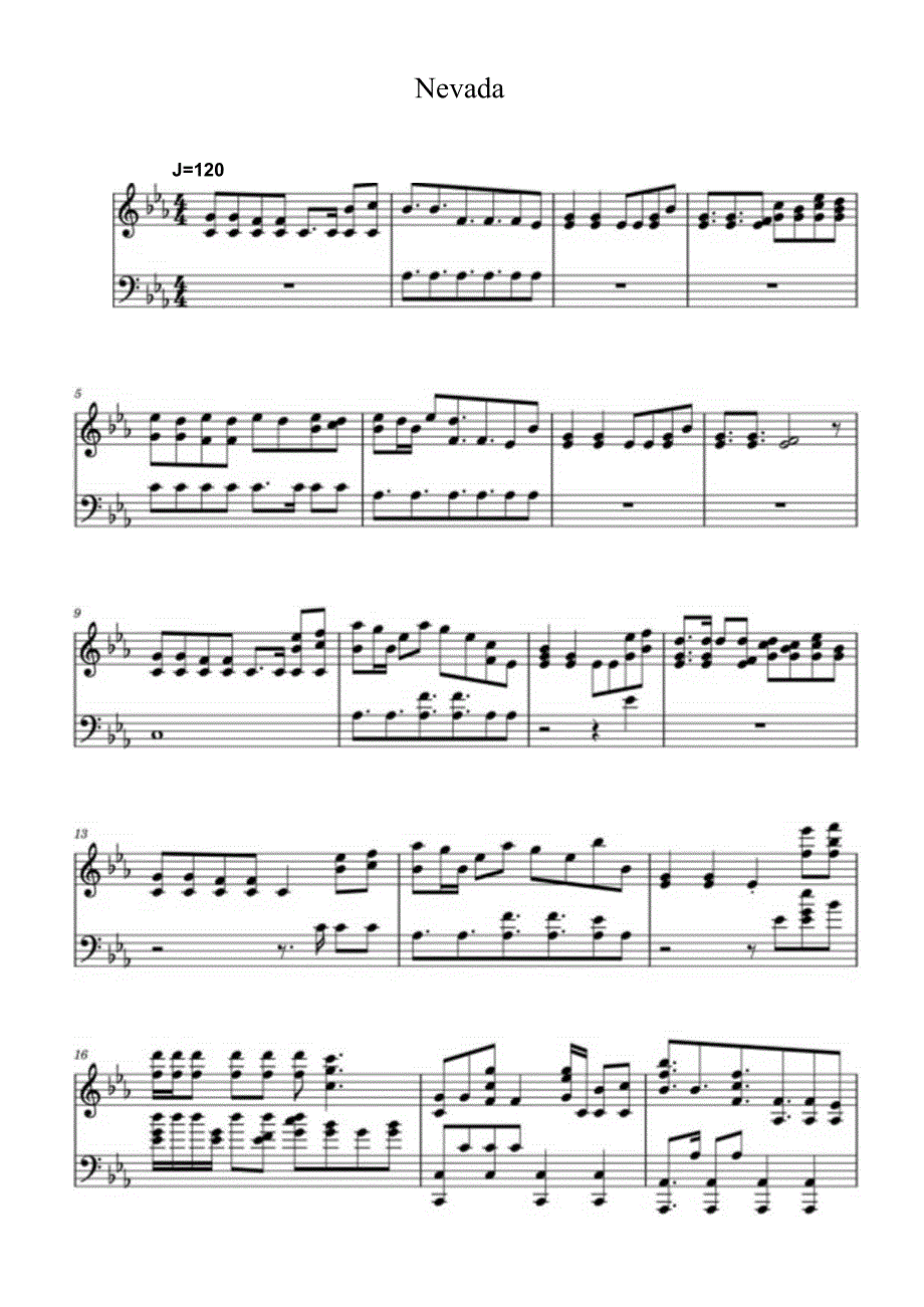 Nevada（内华达） 高清钢琴谱五线谱.docx_第1页