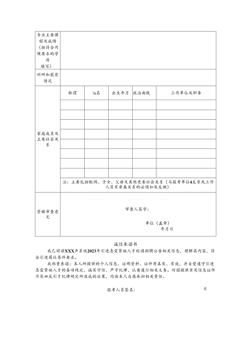 2024年引进急需紧缺和高层次人才报名登记表.docx_第2页